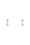 Boucle D'Oreilles "Duo Topaze Et Quartz Rose" Or Jaune 375/1000