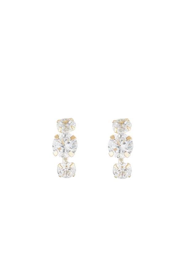 "Brilliant Studs" Earrings Yellow Gold 375/1000 and Zirconium