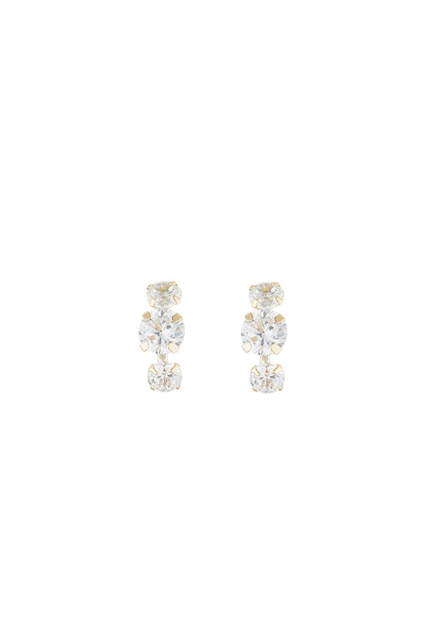 Pendientes “Puces Brillantes” Oro Amarillo 375/1000 Y Circonitas
