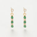 Boucle D'Oreilles "Quatuor Précieux 0,4Ct/6" Topaze Et Emeraude