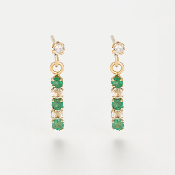 Örhängen "Quatuor Précieux 0,4Ct/6" topas och smaragd