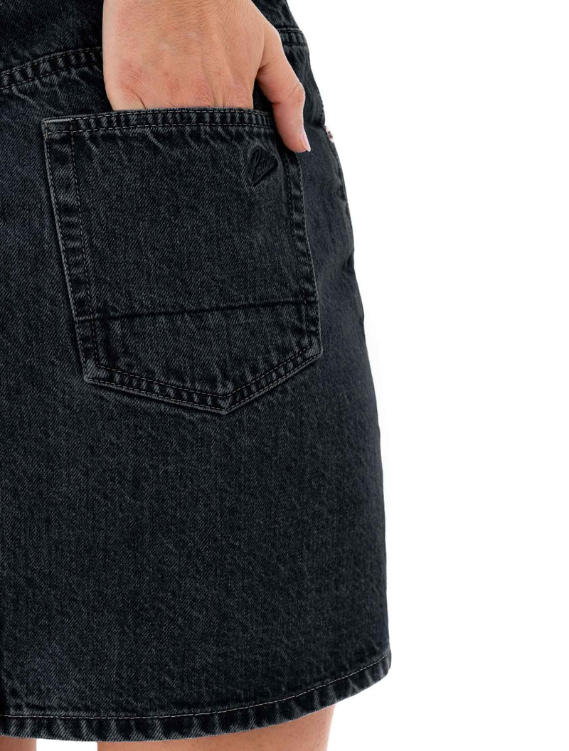 La Mini Jupe Brenda  Denim Bio-Recyclé Noir Medium