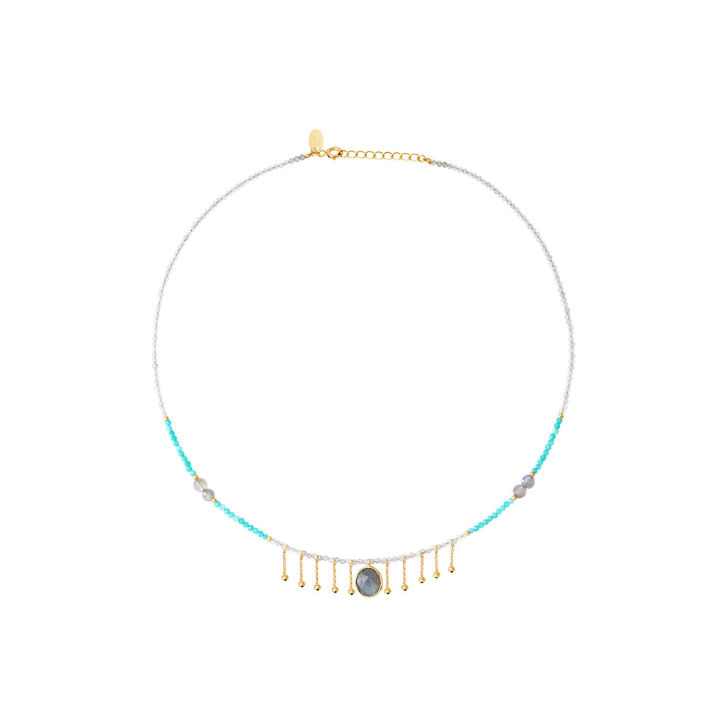 Esme Labradorite And Amazonite Necklace