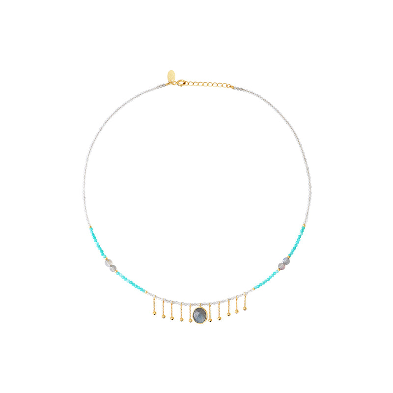 Collier Esme Labradorite Et Amazonite