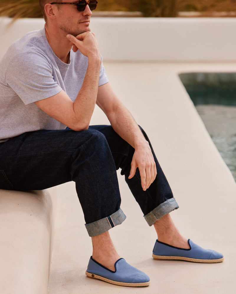 Espadrille homme coton, jean marine lifestyle Angarde