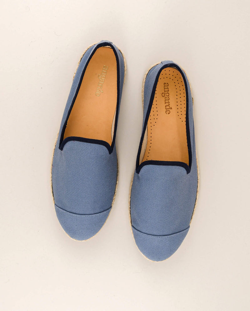 Espadrille homme coton, jean marine dessus Angarde
