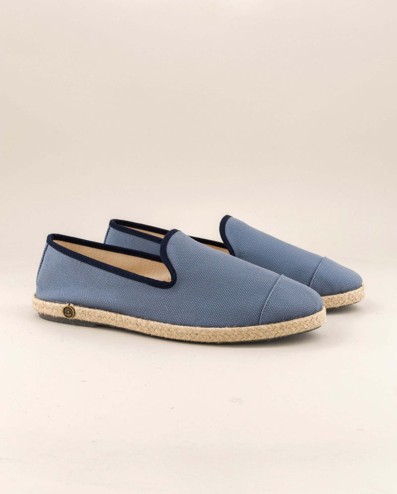 Espadrille homme coton, jean marine profil Angarde