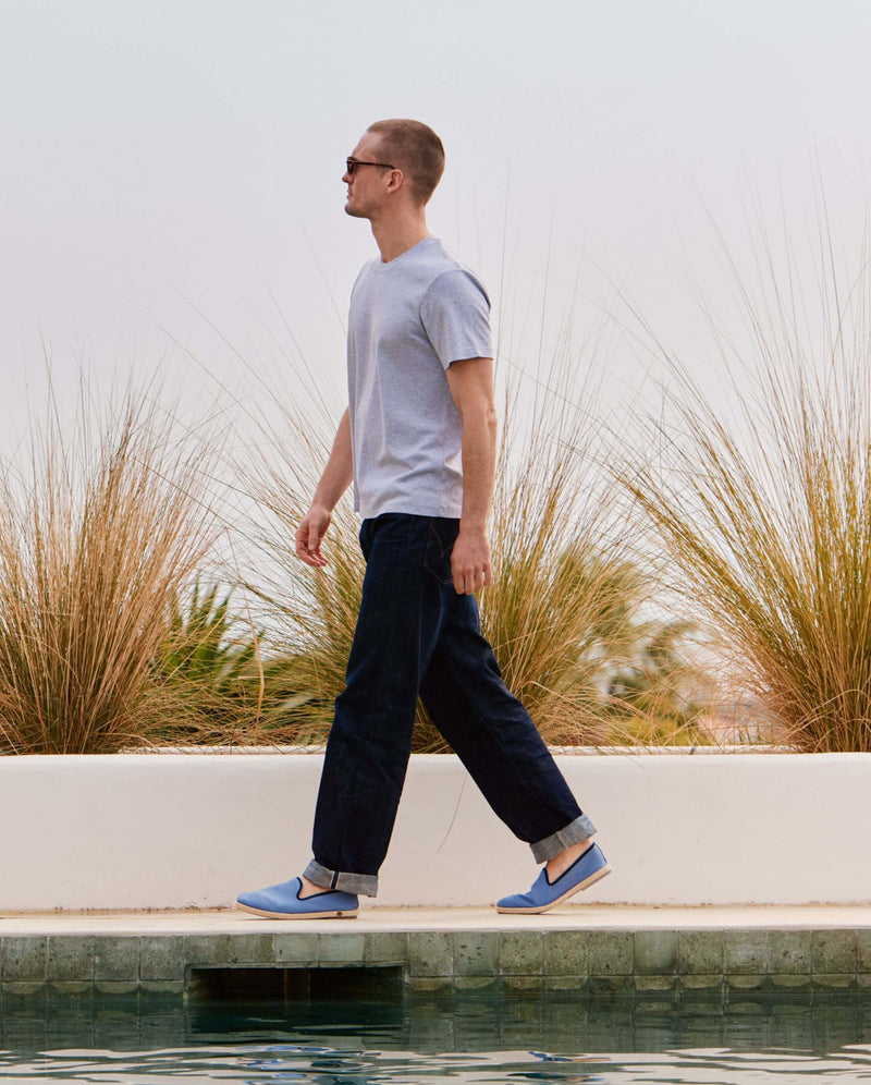 Espadrille homme coton, jean marine mood Angarde