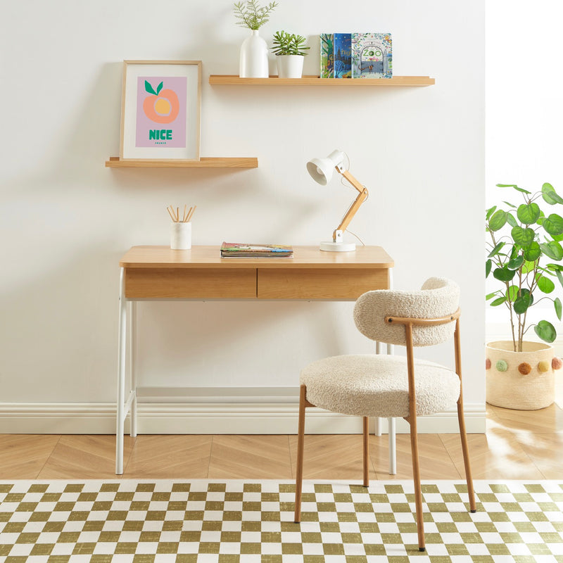 Escritorio - Esra - Efecto Roble y Blanco