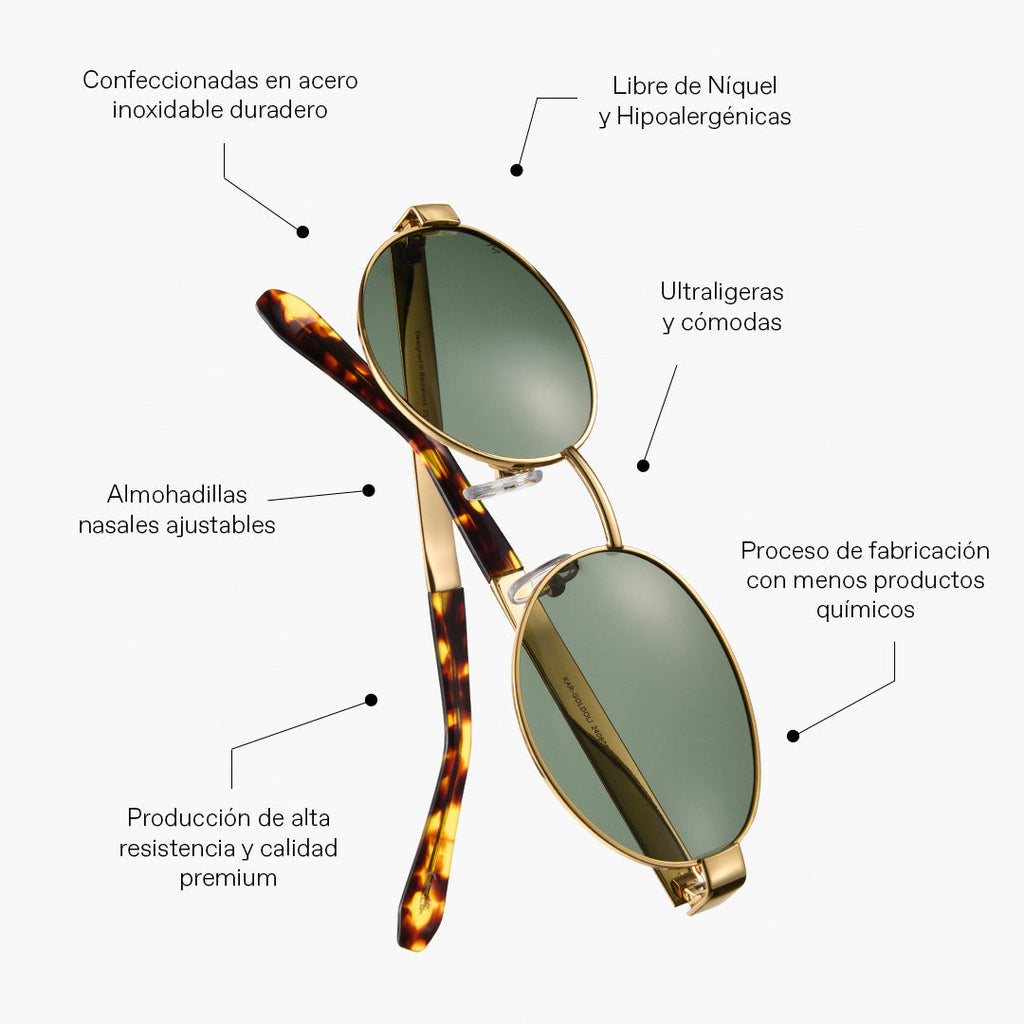 Gafas De Sol Mali - Dorado Amarillo