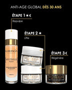 Crème Mystérieuse nuit Routine Laboratoire Garancia : Gamme anti-âge global dès 30 ans incluant sérum repulpant, émulsion de jour et crème de nuit.