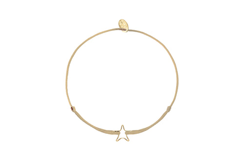 Bracelet Cordon Etoile Creuse Beige