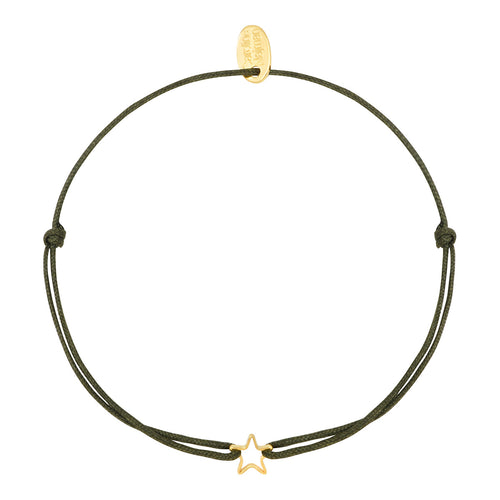 Bracelet Cordon Etoile Creuse Kaki