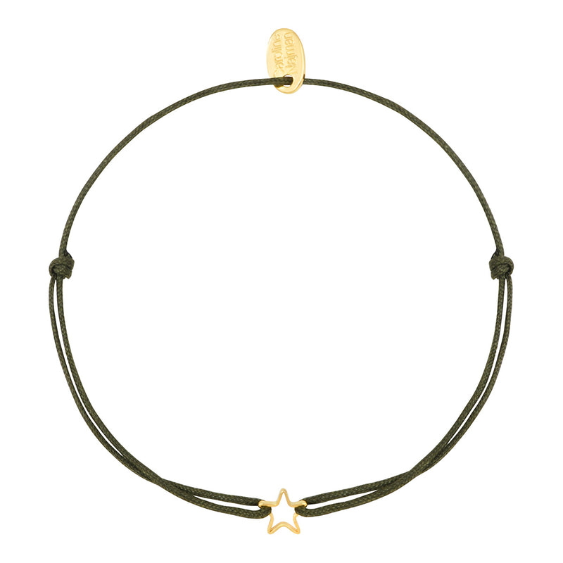 Bracelet Cordon Etoile Creuse Kaki