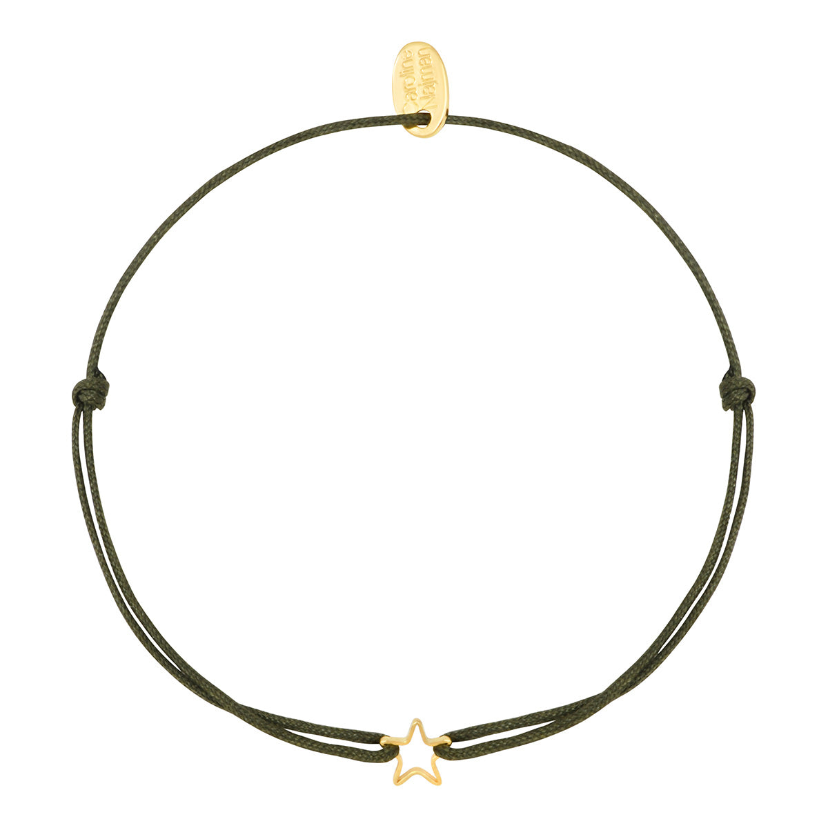 Pulsera Cordón Estrella Hueca Caqui