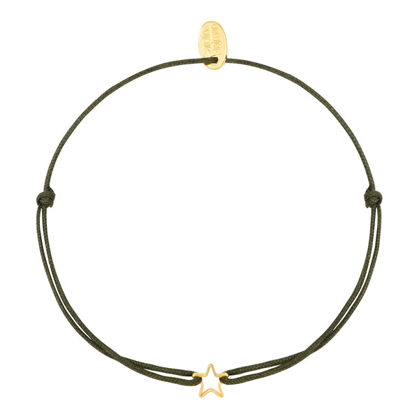 Pulsera Cordón Estrella Hueca Caqui