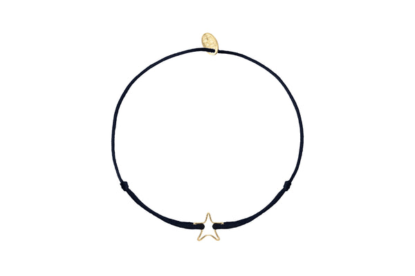 Black Hollow Star Cord Bracelet