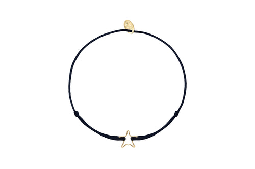 Bracelet Cordon Etoile Creuse Noir