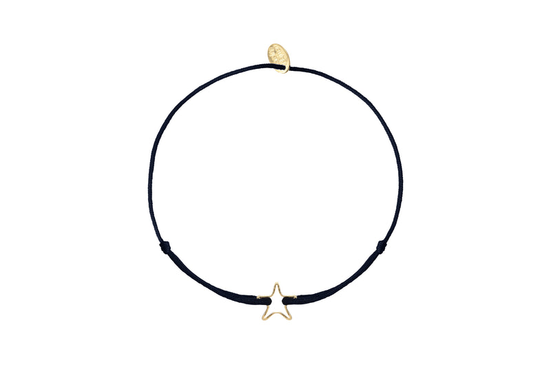 Bracelet Cordon Etoile Creuse Noir