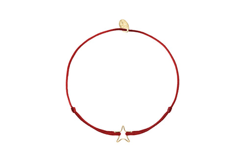 Bracelet Cordon Etoile Creuse Rouge