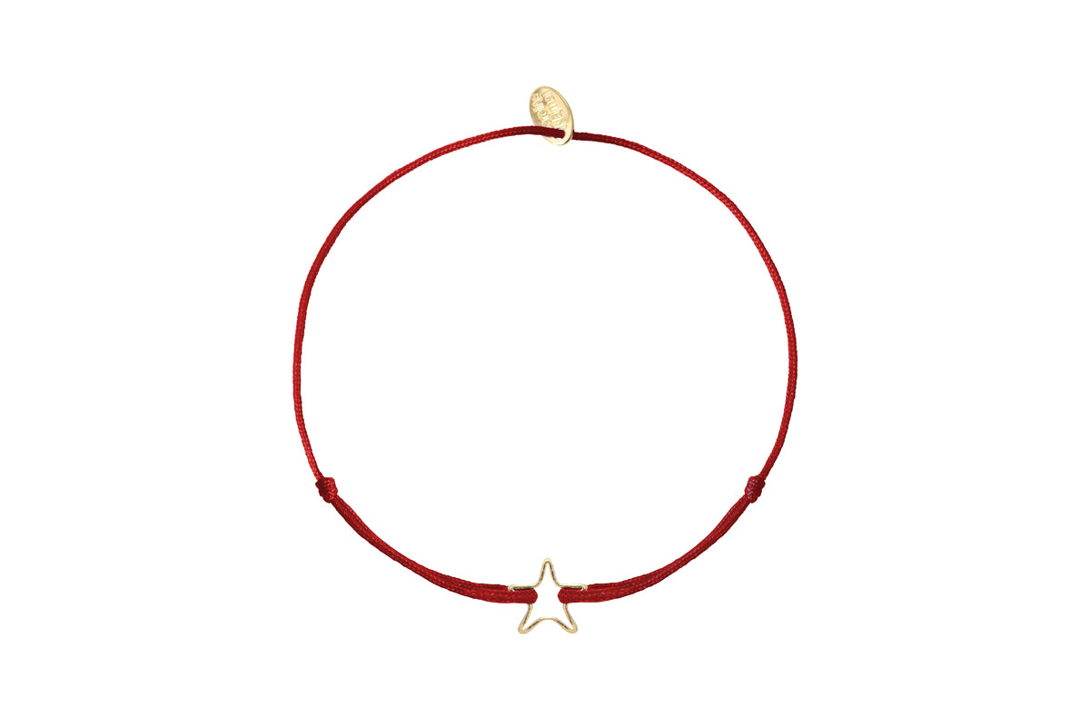 Bracelet Cordon Etoile Creuse Rouge