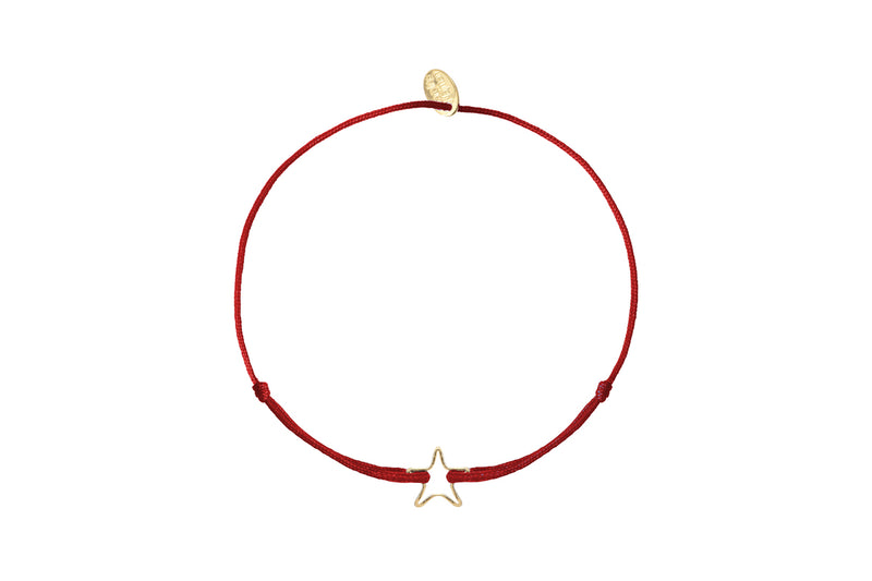Bracelet Cordon Etoile Creuse Rouge