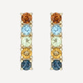 Pendientes "Myla" con mezcla de piedras 0,41/10 - Oro amarillo 375/1000