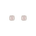 Boucles D'Oreilles "Quartissime" Diamants 0,18/56 & Rose Quartz 2,4/2 - Or Rose 375/1000