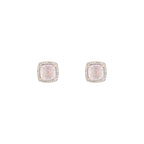 Boucles D'Oreilles "Quartissime" Diamants 0,18/56 & Rose Quartz 2,4/2 - Or Rose 375/1000