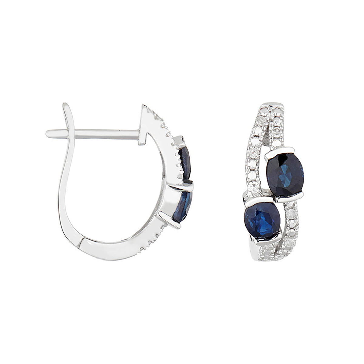 Boucles D'Oreilles "Thalassa" D0,06/14 & Saphir 1/4