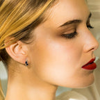 Pendientes "Thalassa" D0,06/14 & zafiro 1/4 - Oro blanco 375/1000