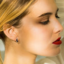 Boucles D'Oreilles "Thalassa" D0,06/14 & Saphir 1/4 - Or Blanc 375/1000