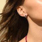 Boucles D'Oreilles "Thalassa" D0,06/14 & Saphir 1/4