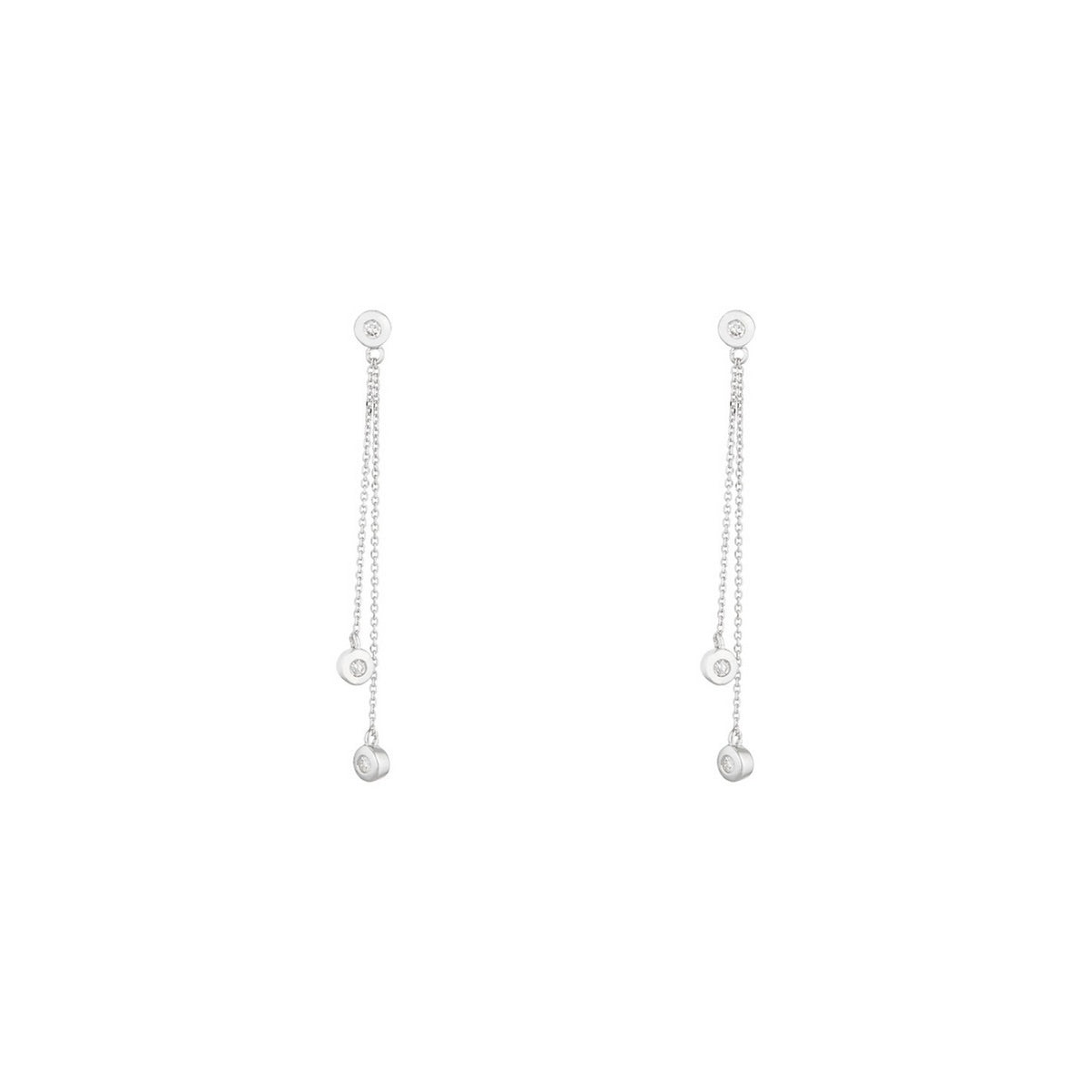 Boucles D'Oreilles "Planer Sur Ton Cœur" Diamants 0,09/6 - Or Blanc 375/1000
