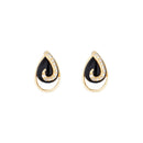 Boucles D'Oreilles "Galapagos" D0,08/24 & Agathe Noire - Or Jaune 375/1000