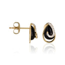 Boucles D'Oreilles "Galapagos" D0,08/24 & Agathe Noire - Or Jaune 375/1000