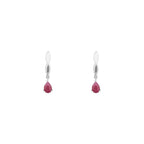 Boucles D'Oreilles "Syr-Daria" Diamants 0,01/2 & Rubis 1,20/2 - Or Blanc 375/1000