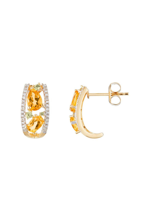 Boucles D'Oreilles "Olivines" D0,06/20 & Péridot 0,16/6 & Citrine 1,28/4