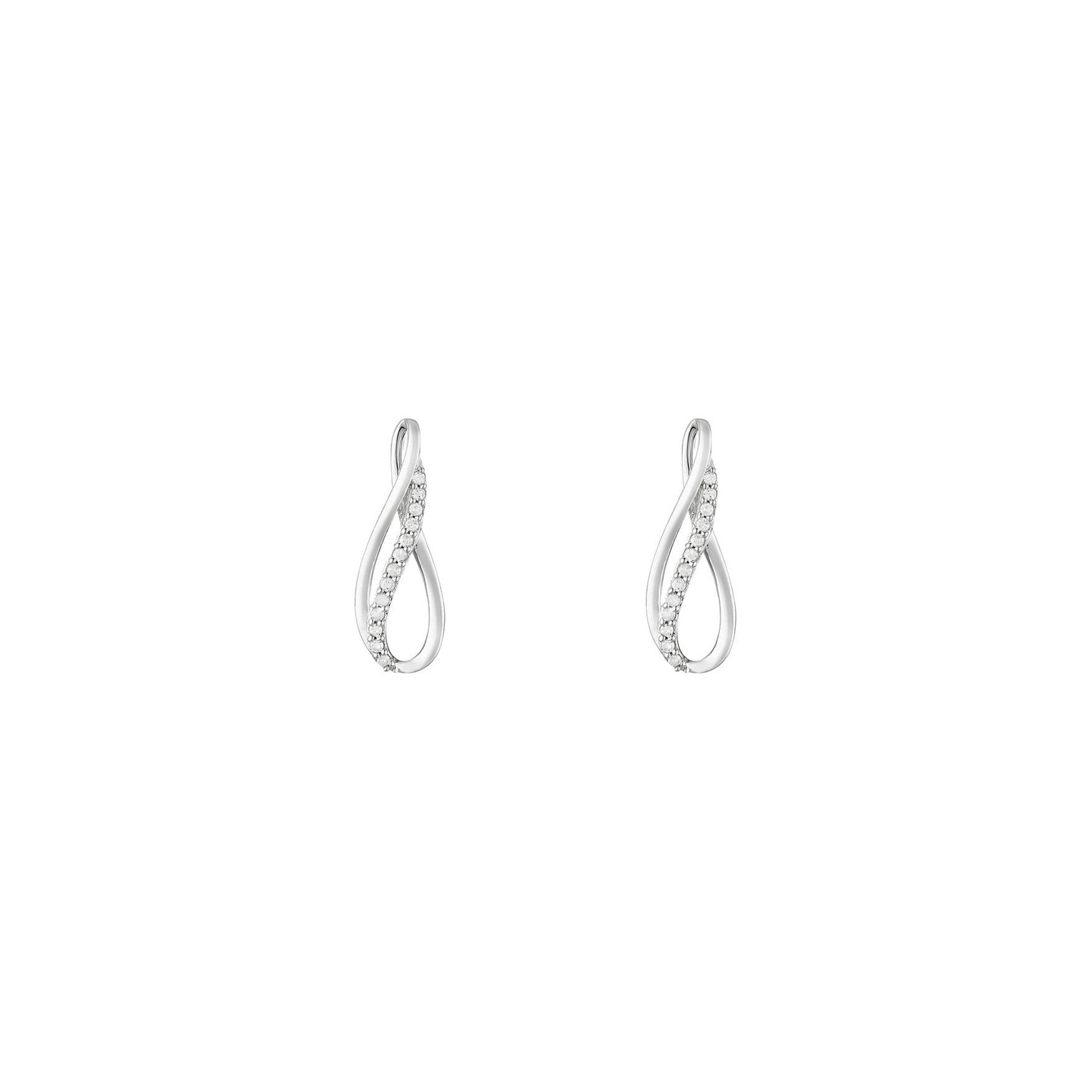 Boucles D'Oreilles "Infinito" Diamants 0,13/26 - Or Blanc 375/1000