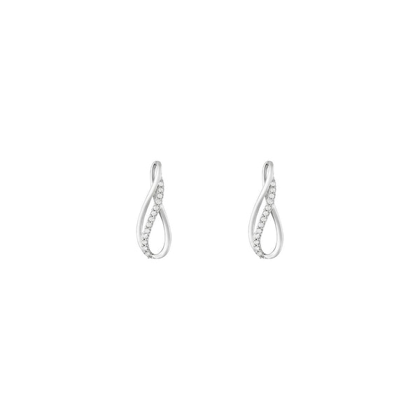 Boucles D'Oreilles "Infinito" Diamants 0,13/26 - Or Blanc 375/1000