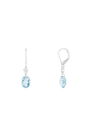 Olivia" Earrings D0,07/2 & Blue Topaz 5,40/2 - Gold Blanc 375/1000
