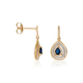 Boucles D'Oreilles "Océane" D0,17/48 & Saphir 0,44/2 - Or Jaune 375/1000