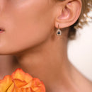 Earrings "Océane" D0,17/48 & Sapphire 0,44/2 - Yellow Gold 375/1000