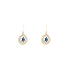 Boucles D'Oreilles "Océane" Diamants 0,17/48 & Saphir 0,44/2 - Or Jaune 375/1000