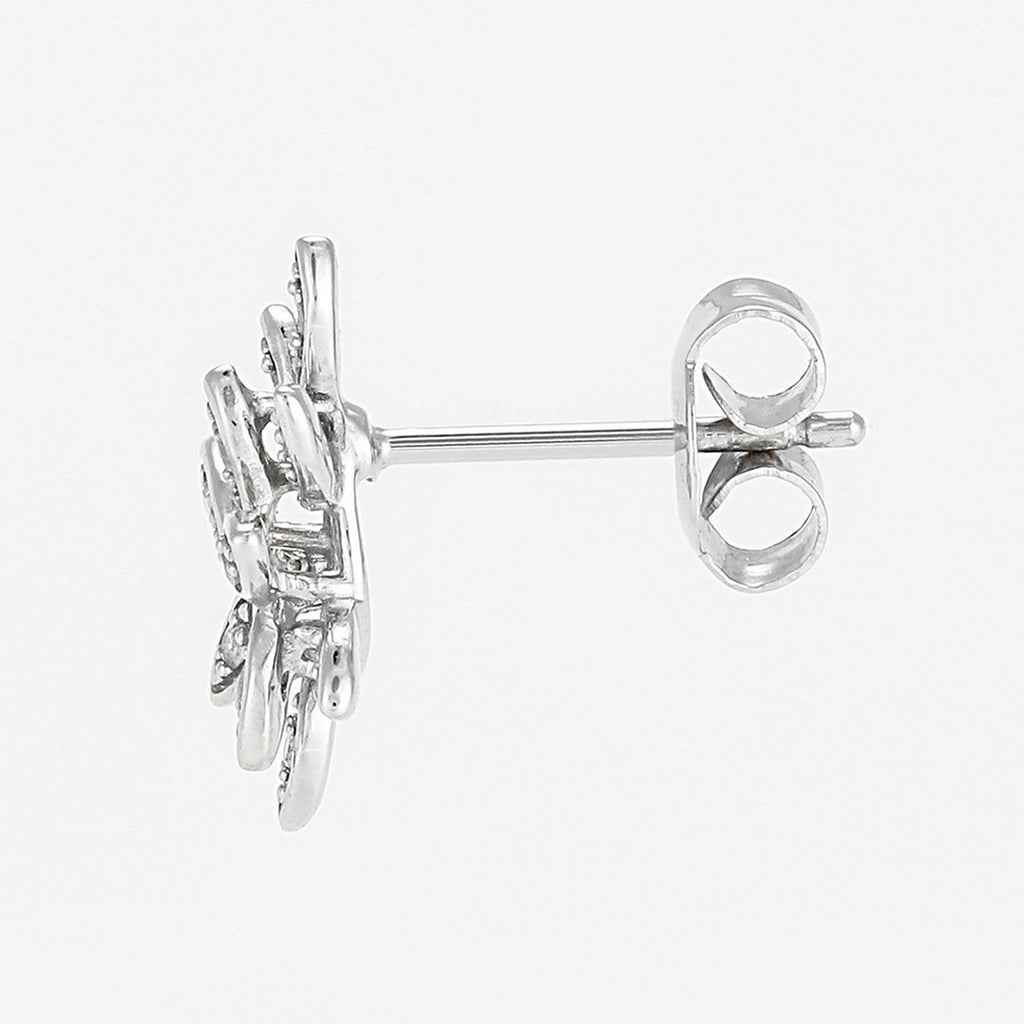 Boucles D'Oreilles "Bouquet" D0,12/22 - Or Blanc 375/1000