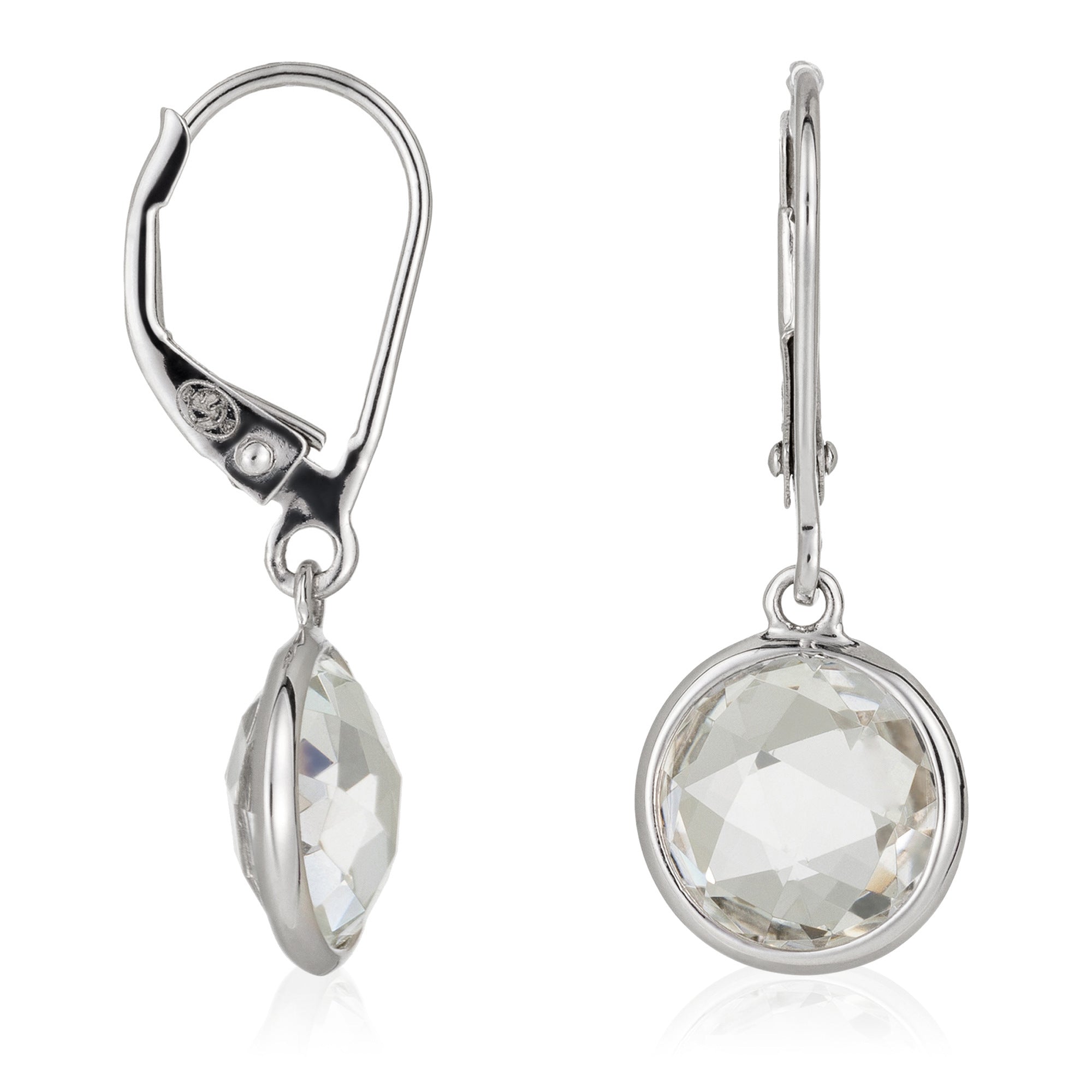 Boucles D'Oreilles "Amathia" Topaze Blanche 6,4/2