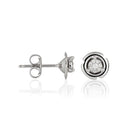 Boucles D'Oreilles "Round & Round" Diamants 0,06/16 - Or Blanc 375/1000