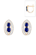Boucles D'Oreilles "Westeros" Diamants 0,23/46 & Saphirs 1,1/4