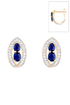 Boucles D'Oreilles "Westeros" Diamants 0,23/46 & Saphirs 1,1/4