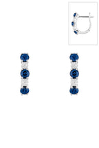Boucles D'Oreilles "Port Royal" Diamants 0,05/16 & Saphirs 1,08/6